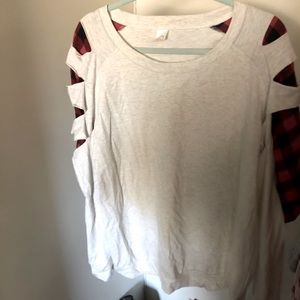 Grey and black checkered shirt